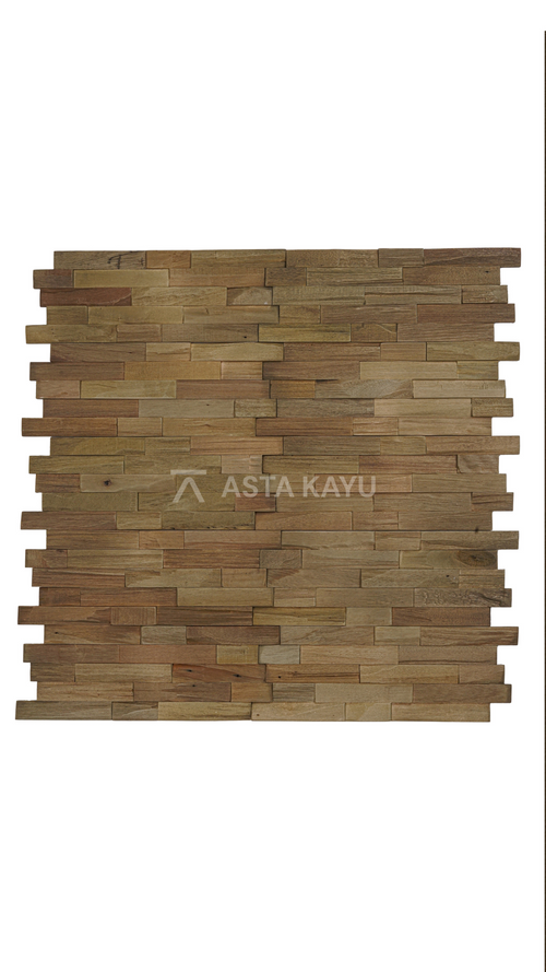 Java Fumed Coffee 3D Premium Houten Wandpanelen – FSC Meranti Houten Wandbekleding – Baksteenpatroon Wanddecoratie voor Interieur 200 x 500 mm (10 stuks / 1 m² per doos)
