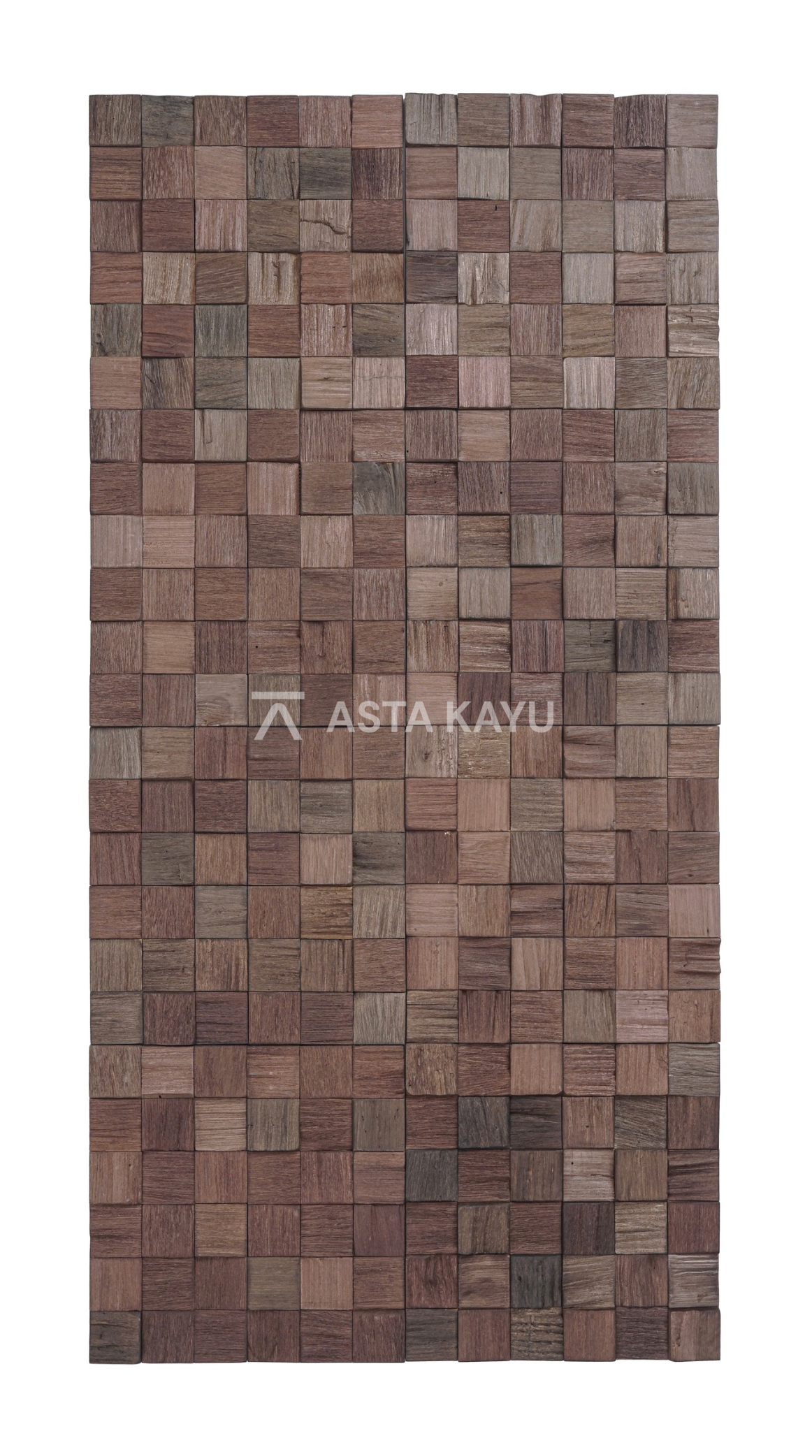 Merapi 3D Premium Houten Wandpanelen – FSC Meranti Houten Wandbekleding – Donkerbruin Kubus Mozaïek Wanddecoratie voor Interieur 360 x 360 mm (8 stuks / 1 m² per doos)