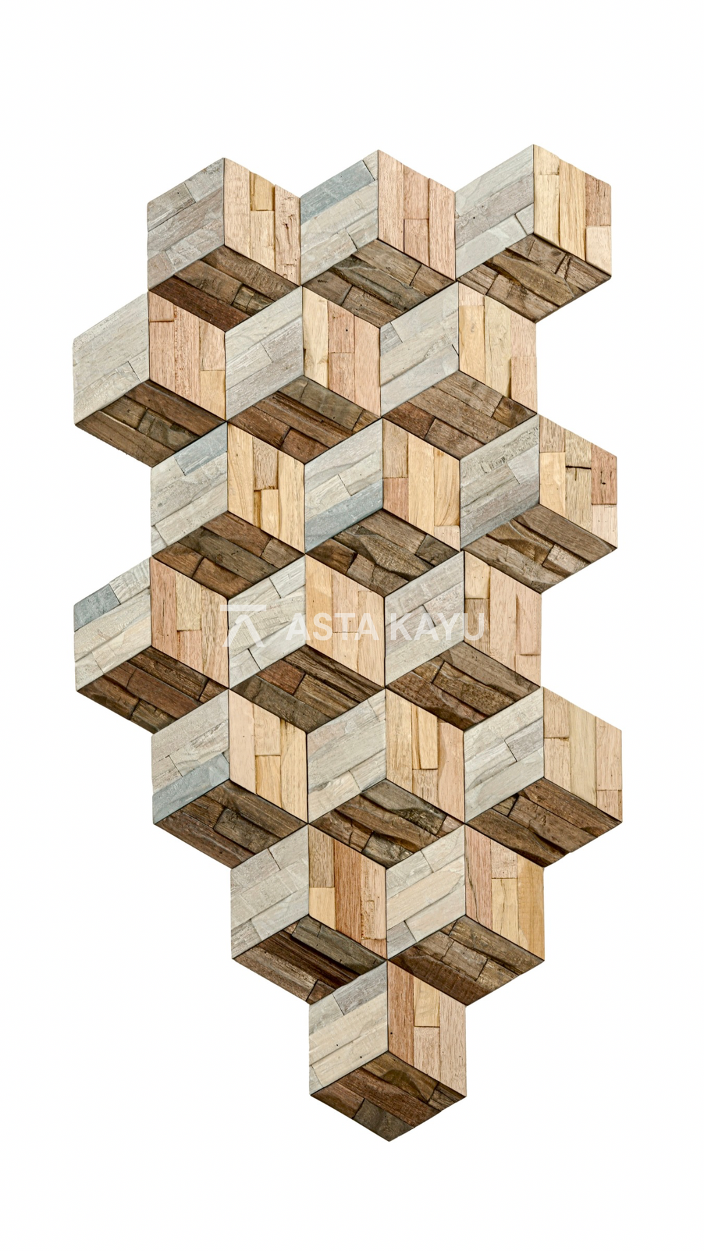 Hexa Rustic 3D Premium Houten Wandpanelen – FSC Meranti Houten Wandbekleding – Rustieke Hexagon Wanddecoratie voor Interieur 180 × 207,8 mm (18 stuks / 0,5 m² per doos)