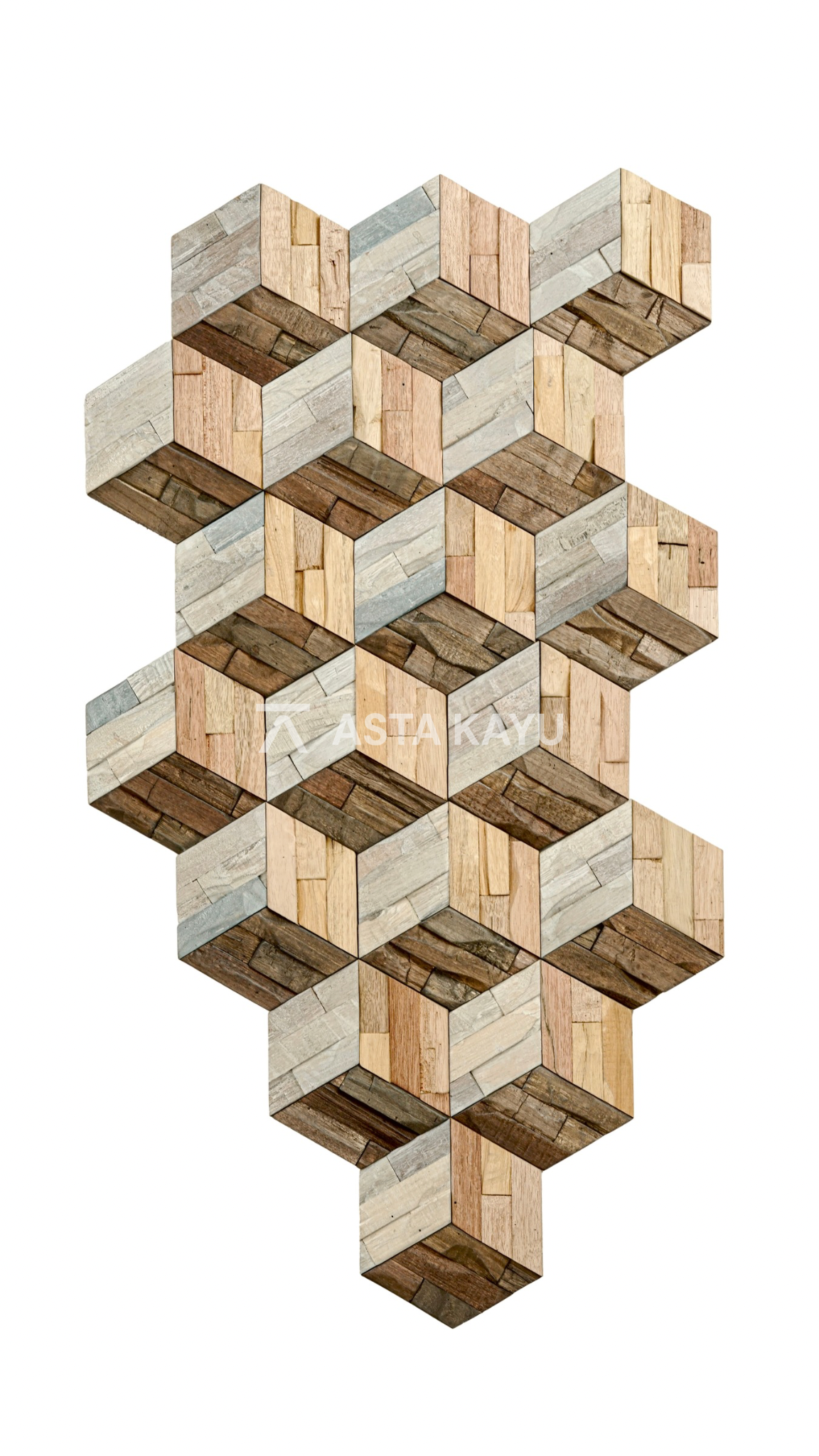 Hexa Rustic 3D Premium Houten Wandpanelen – FSC Meranti Houten Wandbekleding – Rustieke Hexagon Wanddecoratie voor Interieur 180 × 207,8 mm (18 stuks / 0,5 m² per doos)
