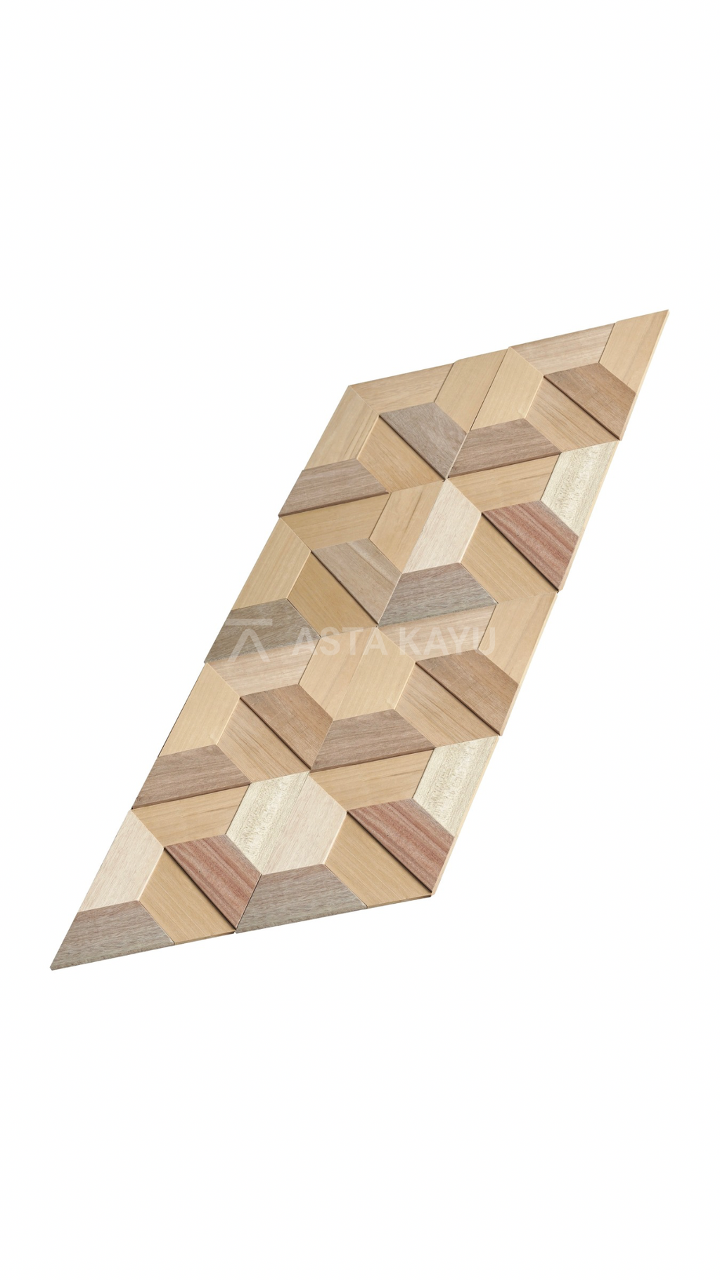 Parallel Stack 3D Premium Houten Wandpanelen – FSC Meranti Houten Wandbekleding – Parallellogram Wanddecoratie voor Interieur 311.77 x 270 mm (6 stuks / 0,5 m² per doos)