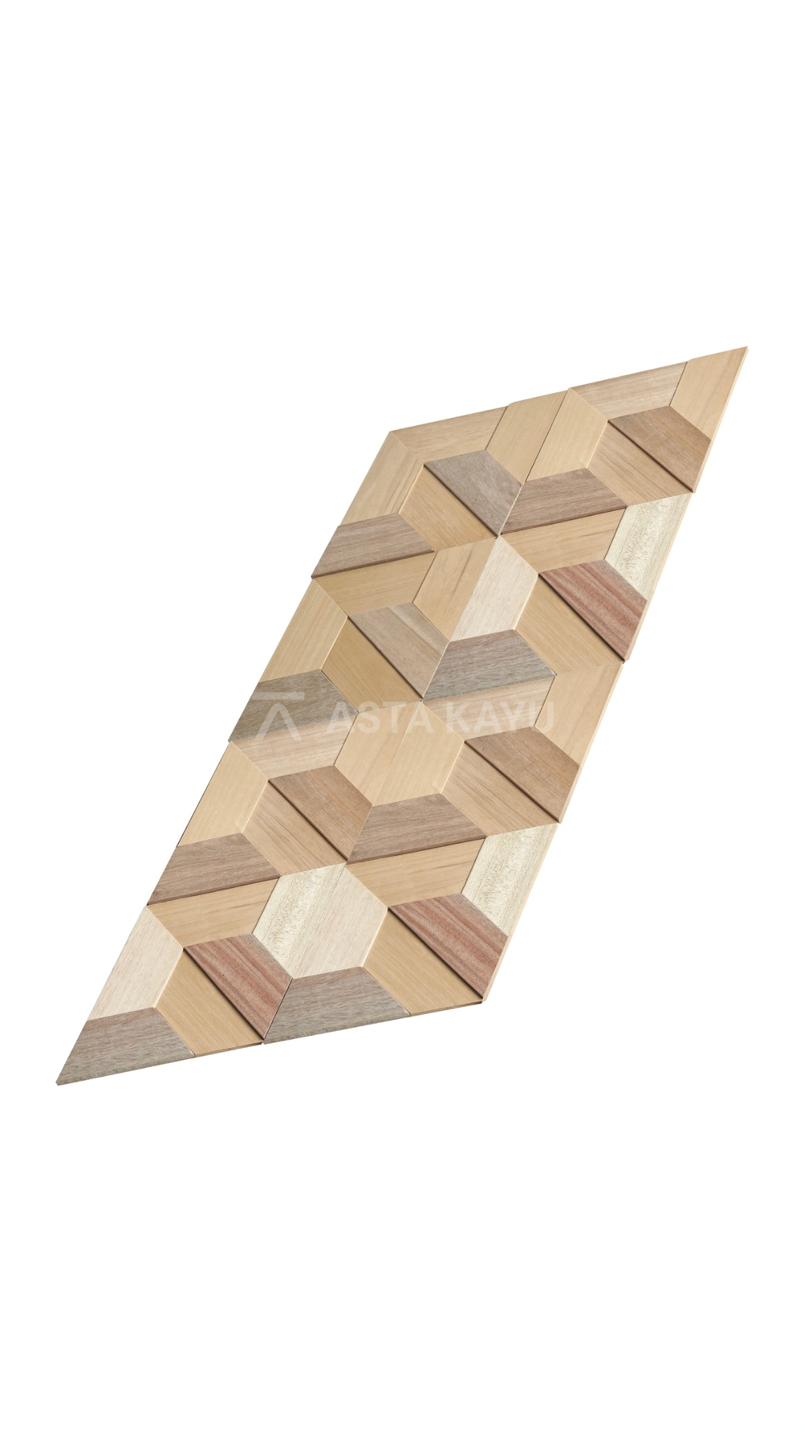 Parallel Stack 3D Premium Houten Wandpanelen – FSC Meranti Houten Wandbekleding – Parallellogram Wanddecoratie voor Interieur 311.77 x 270 mm (6 stuks / 0,5 m² per doos)