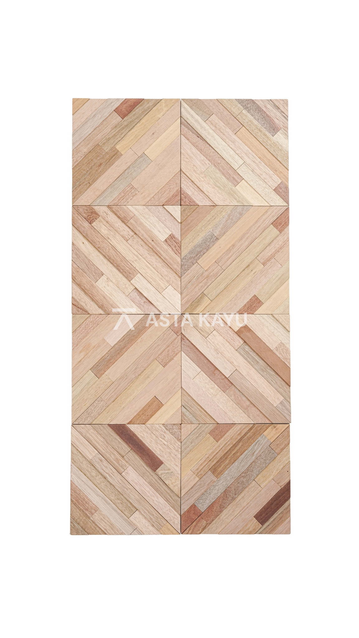 Rhombus Natural 3D Premium Houten Wandpanelen – FSC Meranti Houten Wandbekleding – Naturel Geometrische Wanddecoratie voor Interieur 254.56 x 254.56 mm (8 stuks / 0,5 m² per doos)