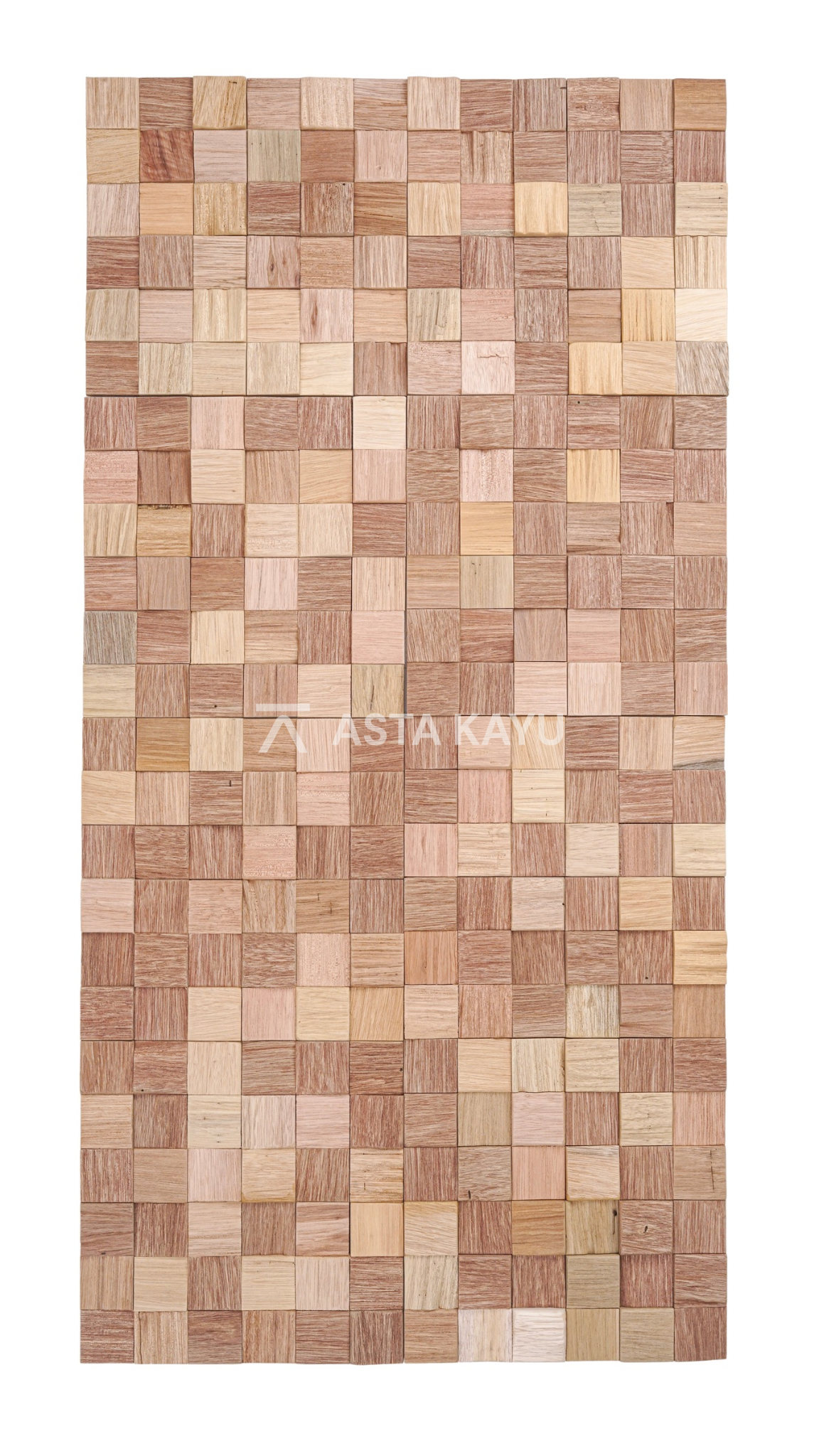 Rinjani 3D Premium Houten Wandpanelen – FSC Meranti Houten Wandbekleding – Lichtbruin Kubus Mozaïek Wanddecoratie voor Interieur 360 x 360 mm (8 stuks / 1 m² per doos)