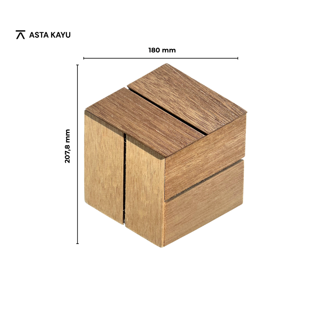 Hexa Kayu 3D Premium Houten Wandpanelen – FSC Meranti Houten Wandbekleding – Naturel Hexagon Wanddecoratie voor Interieur 180 × 207,8 mm (18 stuks / 0,5 m² per doos)