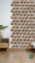 Hexa Rustic 3D Premium Houten Wandpanelen – FSC Meranti Houten Wandbekleding – Rustieke Hexagon Wanddecoratie voor Interieur 180 × 207,8 mm (18 stuks / 0,5 m² per doos)