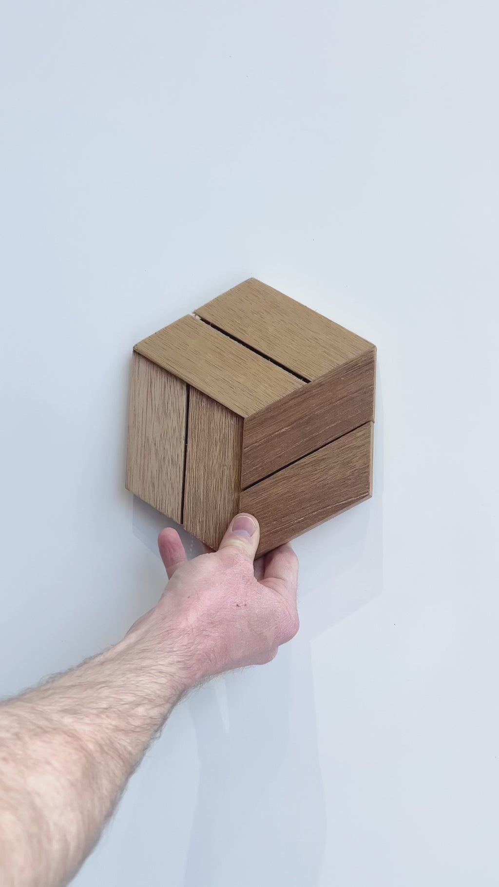 Hexa Kayu 3D Premium Houten Wandpanelen – FSC Meranti Houten Wandbekleding – Naturel Hexagon Wanddecoratie voor Interieur 180 × 207,8 mm (18 stuks / 0,5 m² per doos)