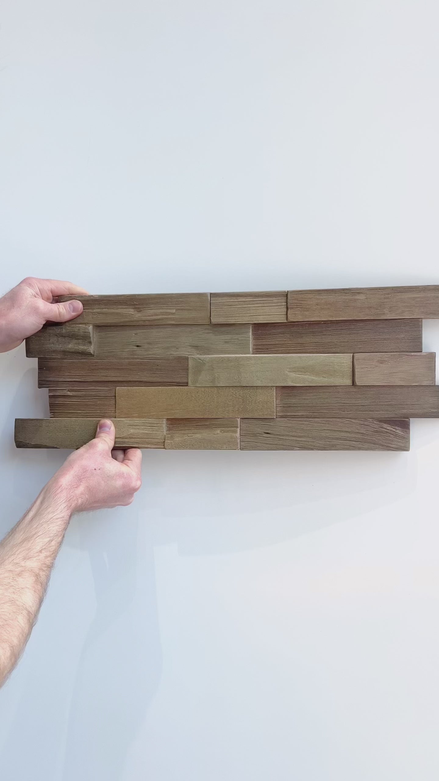 Java Fumed Coffee 3D Premium Houten Wandpanelen – FSC Meranti Houten Wandbekleding – Baksteenpatroon Wanddecoratie voor Interieur 200 x 500 mm (10 stuks / 1 m² per doos)
